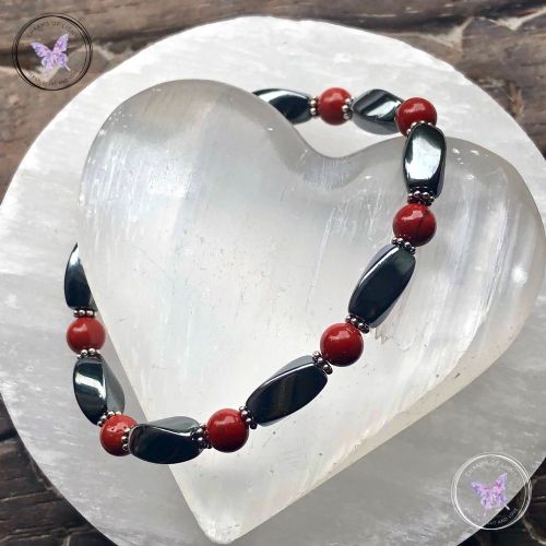 Hematite & Red Jasper Bracelet